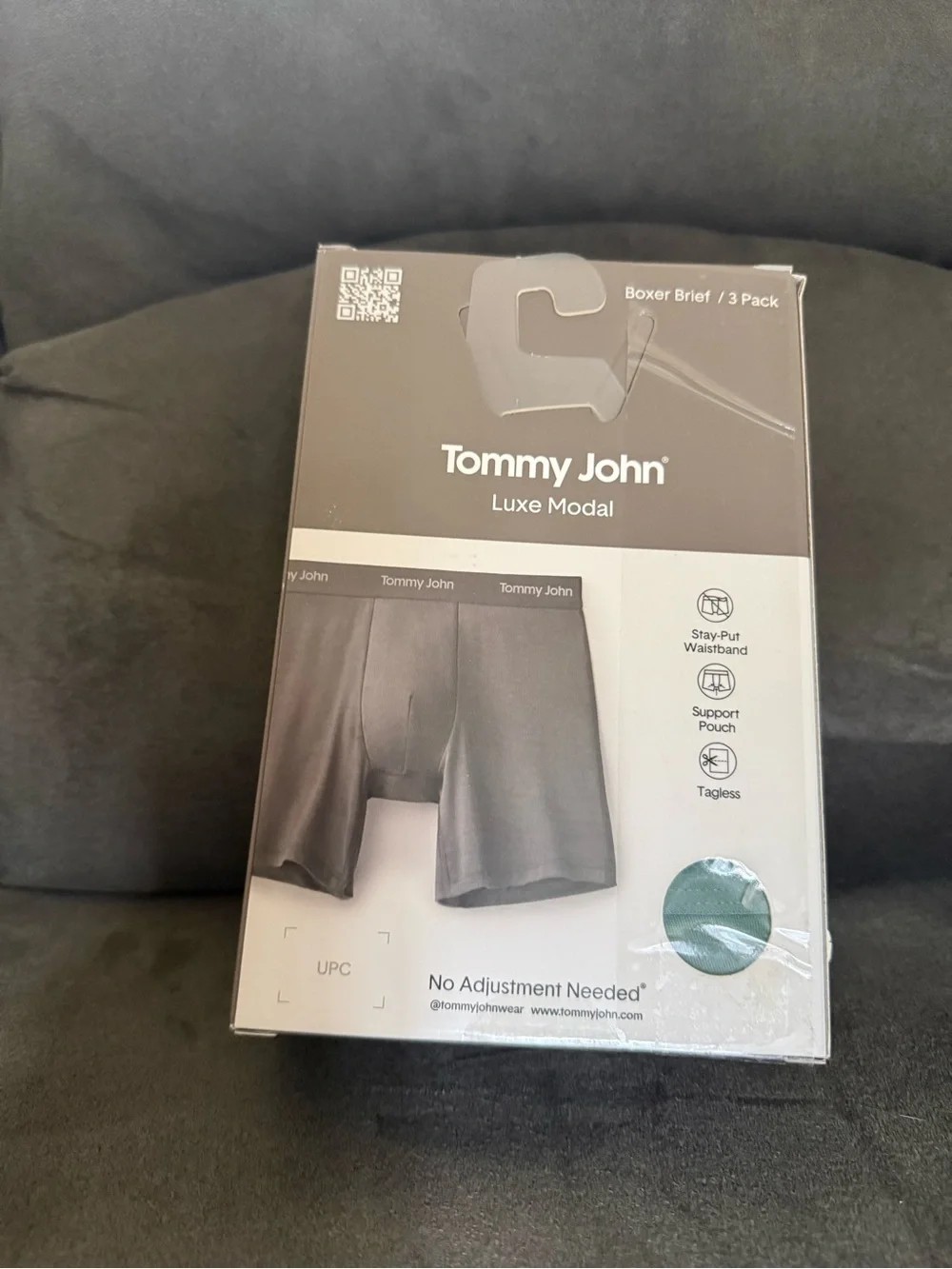 Tommy John Boxer Briefs 3-Pack in Gray, Charcoal, Teal